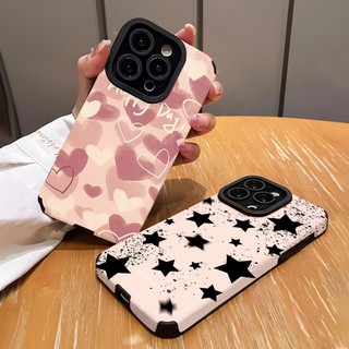 Ốp lưng cho iPhone 12 PRO X 11 XS 8Plus 11 PRO MAX 15 PRO MAX 14 PRO MAX XR 12 PRO MAX 7Plus 13 ins họa tiết ngôi sao Vỏ mềm bảo vệ chống sốc kết cấu dọc