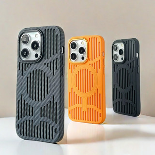 【Ultra-thin Pc hard case/Cooling/Orange】Ốp lưng compatible for iphone 12 13 14 15 pro max case