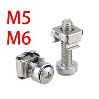  Ốc vít tủ inox 304, đai ốc thẻ, vít vương miện, công tắc chụp, tủ, máy chủ mạng, M5M6