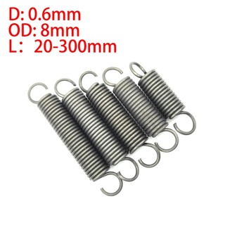  Lò xo căng thẳng 5 chiếc đường kính dây 0,6mm OD6mm dài 20mm ~ 300mm 304 lò xo căng dài tùy chỉnh