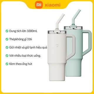 Ly Giữ Nhiệt Cao Cấp Xiaomi 1000ml cốc nước giữ nhiệt ly có ống hút Chất Liệu Inox 316,New Arrival