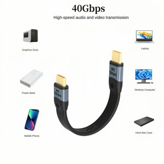 Cáp phẳng sạc nhanh Type-C USB4.0 240W Cáp ngắn âm thanh Video 8K 4K Tương thích Thunderbolt 3 / 4 Cáp dữ liệu FPC đầy đủ chức năng cho điện thoại máy tính bảng Power Bank