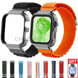 Dây đeo Nylon dệt có khung vỏ Phụ kiện thay thế vòng tay cho Huawei Watch Fit 3 4 Pro