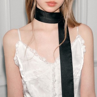 Khăn quàng cổ màu trơn ruy băng dài dây chuyền buộc băng đô khăn quàng cổ thời trang và phụ kiện thời trang