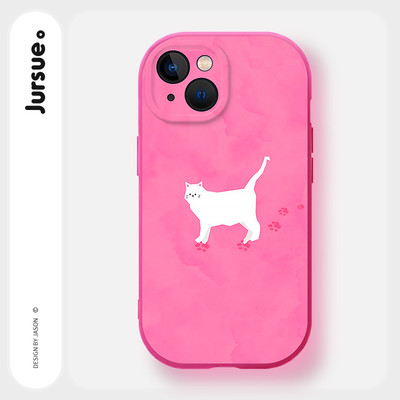 Ốp lưng JURSUE mềm chống bẩn mèo ngộ nghĩnh dễ thương đẹp cho iPhone 16 15 14 13 12 11 Pro Max SE 2020 X XR XS 8 7 Plus kute Y5284Q