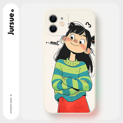 Ốp lưng JURSUE mềm chống bẩn hoạt hình dễ thương đẹp ngộ nghĩnh cho iPhone 17 16 15 14 13 12 11 Pro Max SE 2020 X XR XS 8 7 Plus kute Y5289Q