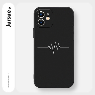 Ốp lưng JURSUE mềm chống bẩn màu đen đơn giản độc lạ cho iPhone 16 15 14 13 12 11 Pro Max SE 2020 X XR XS 8 7 Plus kute Y5281Q