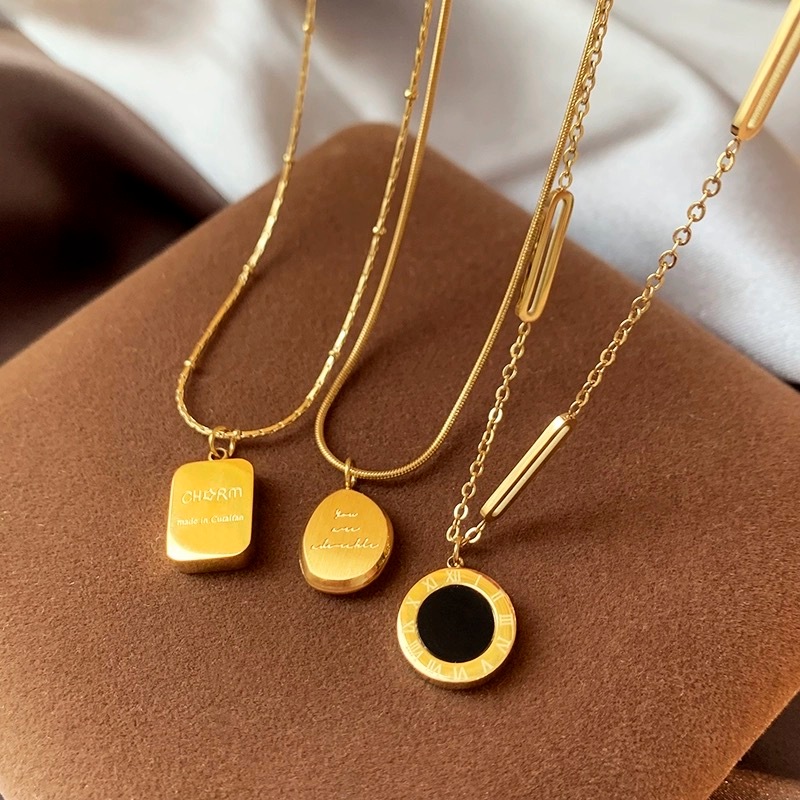 18k Mạ Vàng Titan Vòng Cổ Phụ Kiện Thời Trang Nữ Phong Cách Mới Nhẹ Sang Trọng Niche Tính Khí Cao Cấp Xương Đòn Dây Chuyền Trang Sức