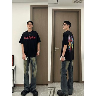 Áo thun cotton cổ tròn Mỹ thương hiệu thời trang nam tay ngắn in hình