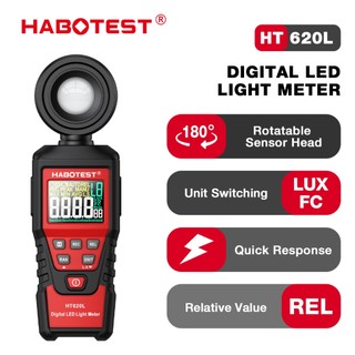 Habotest ht620 ht620l máy đo ánh sáng kỹ thuật số 200000đồng hồ đo nhiệt độ và độ chính xác cao led kỹ thuật số lux