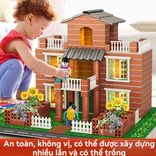 Gạch xây nhà mini Gạch đất sét nhỏ Craftsman Xây dựng một ngôi nhà Gạch Nhà mô phỏng Xây dựng trẻ em Đồ chơi giáo dục Xây dựng tay Cabin DIY Xi măng Nhà thủ công Mô hình xây dựng DIY Boy