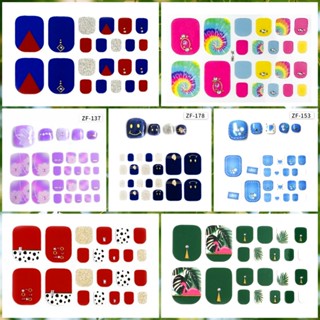   Sẵn Sàng  ZF 22 Cái   bộ Miếng Dán Móng Tay Mũi Tầm Nhìn 3D Có Thể Rách Bền Toàn Bộ Quấn Móng Tay Cô Gái Đẹp Phong Cách Tiệc Fasion Bronzing Chân Móng Tay Nghệ Thuật Kim Cương Ngọc Trai Đá Quý Dán Cho Chân 