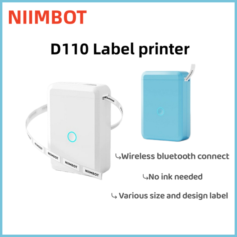 Máy in nhãn Niimbot D110 Máy in nhãn Bluetooth không mực Máy in nhiệt Phiên bản hoạt hình mini di độ