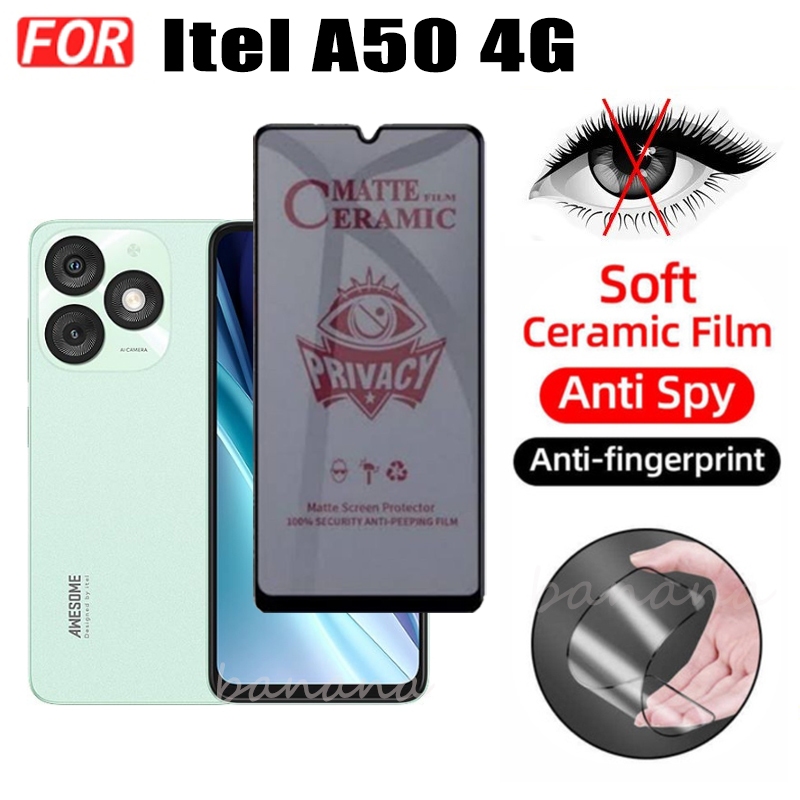Kính cường lực bảo mật chống gián điệp ITEL A50 cho ITEL A50 A 50 Tấm bảo vệ màn hình mềm mờ bằng gố