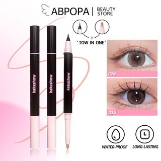 Abpopa KAKASHOW Bút kẻ mắt dạng lỏng cực mịn Bút kẻ mắt Bút dạng lỏng + Bút tằm nằm Nâu Thiên nhiên Nằm tằm Màu phác thảo bóng Chống thấm nước Mỹ phẩm mắt lâu trôi 