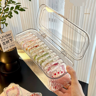 Chống Bụi Có Nắp Vòng Tay Màn Hình Chống Oxy Hóa Acrylic Kín Wenwan Vòng Tay Giá Đỡ Hạt Draplet Trang Sức Trong Suốt Vòng Tay Pha Lê Hộp Bảo Quản