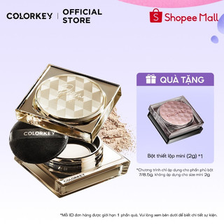 COLORKEY Phấn Phủ Dạng Bột Colorkey Kết Cấu Lì Trang Điểm Làm Sáng Da Mặt Kiềm Dầu Chống Mồ Hôi 3 Màu Lựa Chọn 7g