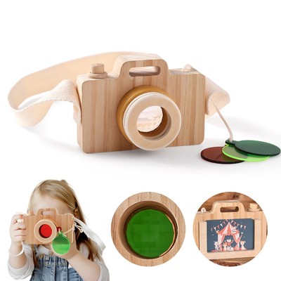 Thẻ Trẻ Em Chèn Camera Sáng Tạo Dây Treo Hoạt Hình Bằng Gỗ Mô Phỏng Camera Bé Trai & Bé Gái Xếp Hình Chơi Đồ Chơi