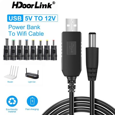 Cáp chuyển đổi kết nối HDOORLINK usb sang DC 5V sang 12V 9V Bộ chuyển đổi tăng cường Cáp Nguồn Wifi