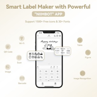 Niimbot B1/B1Pro Máy in nhãn  Baking Label Printer Bluetooth thông minh di động Máy tạo nhãn không cần mực