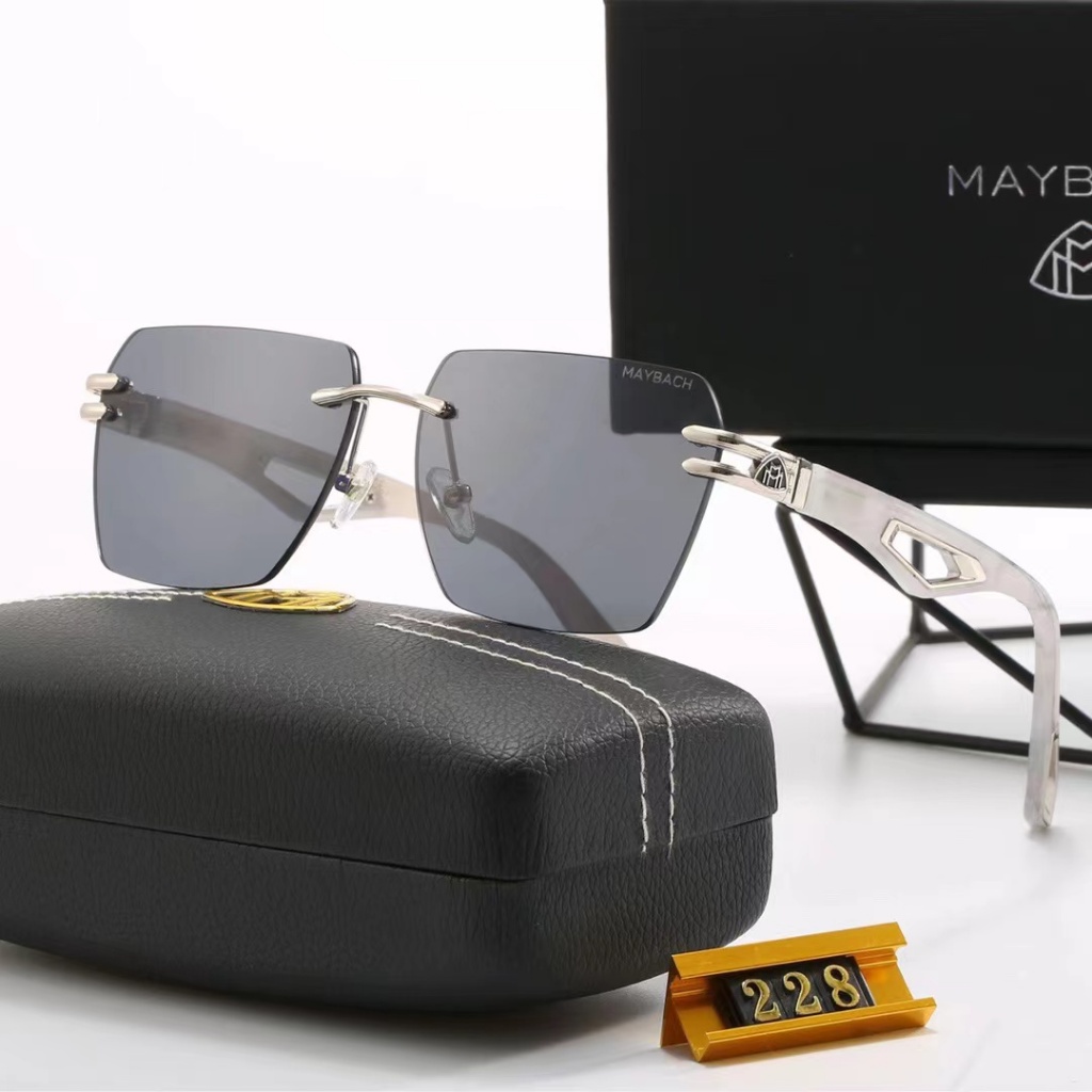 2023 Mới Sang Trọng Cao Cấp Vuông Maybach Kính Mát Nam Nữ Thương Hiệu Thiết Kế Không Vành Kính Chống Nắng Cho Nữ Sắc Thái 228
