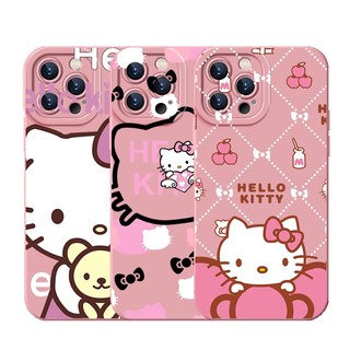 Ốp Lưng Hello Kitty Màu Hồng Cho iPhone 15 7 8 Plus X XS XR XSMAX 11 12 13 14 Pro Pro Promax Vỏ Bảo Vệ Vỏ Chống Sốc