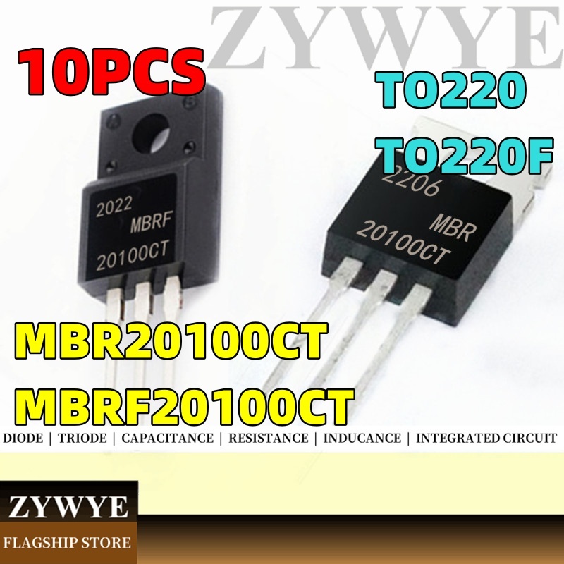 10 chiếc MBR20100CT B20100G MBRF20100CT Shoteki 20A100V In-Line TO-220F TO220
