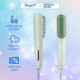 Ckeyin Bàn chải duỗi tóc Ion âm Lược duỗi thẳng Màn hình LCD Bàn chải tóc rung 30s Làm nóng nhanh Lược chải tóc Dụng cụ tạo kiểu PT040