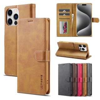 Ốp Da Cho IPhone 15 14 13 12 Mini 11 Pro xs Max Reto Nam Châm Khóa Lật Khe Cắm Thẻ Ví Vỏ Cao Cấp