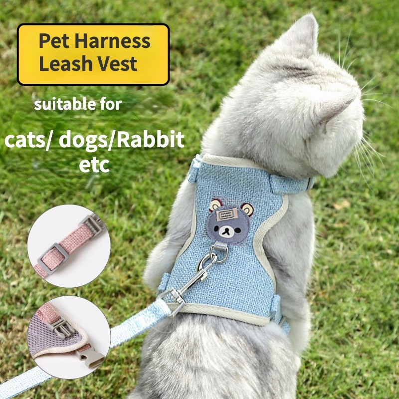 [Hipidog] Bộ yếm dắt thú cưng đi dạo đáng yêu chó mèo yếm lưng
