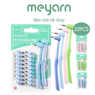  MEYARN 2  Lông mềm chiếc bàn chải kẽ răng + 20 chiếc đầu bàn chải thay thế có thể tháo rời 