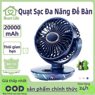 Quạt Sạc Đa Năng Để Bàn20000 mah, quạt gấp mini thiết kế để bàn, Quạt mini sạc điện , quạt tích điện mini 5 cấp độ gió