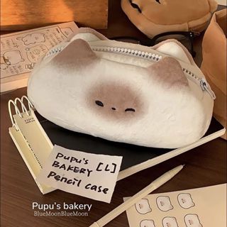 Pháp Bánh Mì Nướng Mèo Túi Đựng Bút Chì hộp bút Dễ Thương Sáng Tạo Dung Tích Lớn Sinh Viên Túi Đựng Bút Văn Phòng Phẩm Túi