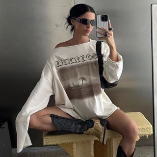  Weird Puss Lạ Puss Áo Thun Thường Ngày Bất Đối Xứng Tay Dài Skinny Đa Năng Mùa Hè Đường Phố Phong Cách Thời Trang Thiết Kế Cao Cấp 2024 Hot Mới 