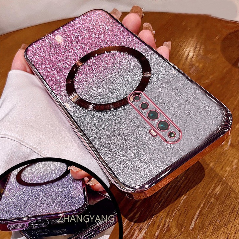 Ốp Lưng Cho OPPO Reno2 f reno 2z reno 2 Vỏ Điện Thoại Cạnh Thẳng Có Chức Năng Hút Từ Silicon TPU Mềm Chống Rơi Và Chống Bẩn