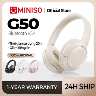 MINISO G50 Bluetooth âm thanh nổi giảm ồn thoải mái chống thấm nước có mic thích hợp cho Android IOS PC Tai nghe không dây Tai nghe có thể gập lại Bluetooth với tai nghe