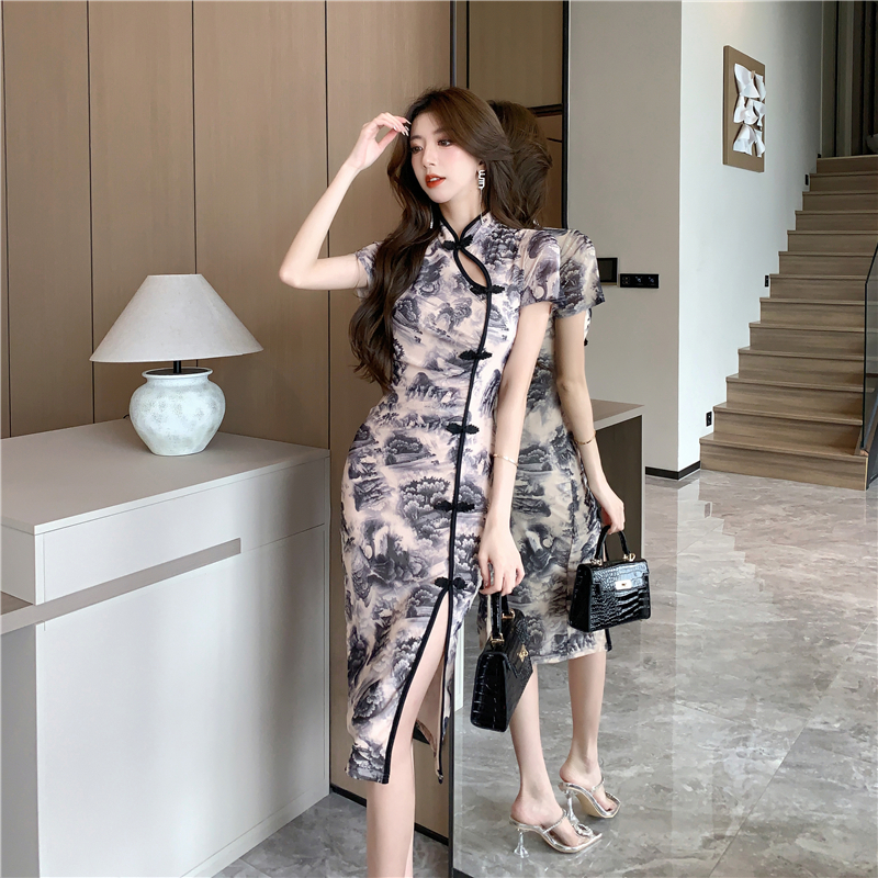 U Gonna S Váy Dài Sườn Xám 2024 Hiện Đại Cho Nữ Có Khe Bên Tay Ngắn Cổ Trung Quốc Bodycon Thanh Lịch Gợi Cảm Thiết Kế Thời Trang Truyền Thống Quần Áo Hoa Bữa Tối Co Giãn P | BigBuy360 - bigbuy360.vn