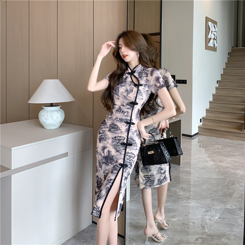 U Gonna S Váy Dài Sườn Xám 2024 Hiện Đại Cho Nữ Có Khe Bên Tay Ngắn Cổ Trung Quốc Bodycon Thanh Lịch Gợi Cảm Thiết Kế Thời Trang Truyền Thống Quần Áo Hoa Bữa Tối Co Giãn P | BigBuy360 - bigbuy360.vn