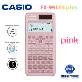 Máy tính khoa học CASIO Fx-991ES Plus Máy tính sạc di động năng lượng mặt trời thế hệ mới nhất Đồ dùng học tập trung học màu hồng
