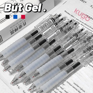 Bút Gel Có Thể Thu Vào Trong Suốt ST Đầu Đen / Xanh / Đỏ Mực Viết Văn Phòng 0.5 mm Có Thể Thay Thế Nạp Đồ Dùng Học Tập Bút Thi
