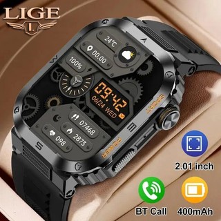 Đồng hồ thông minh LIGE Chính hãng dành cho nam 100 + Thể thao IP68 Cuộc gọi Bluetooth chống nước Phát hiện nhịp tim Đồng hồ thông minh quân sự chắc chắn cho Android và IOS
