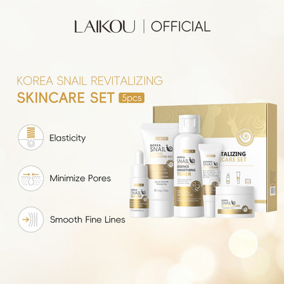 Laikou Korea Snail Revitalizing Skincare Set Giảm vết nhăn Mụn Làm sáng da Dưỡng ẩm