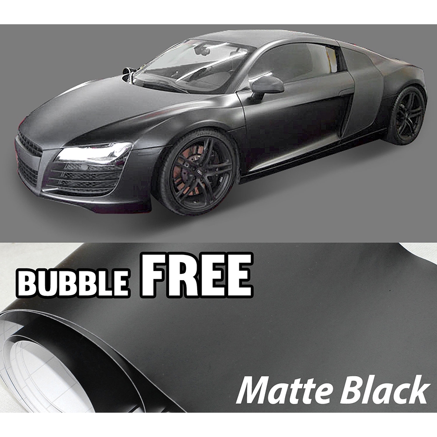 150cm 60 “Matte Black Matt Flat Car Wrap Vinyl Covering Film Sticker Decal với Air Bubble Free 5FT