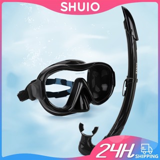 Bộ ống thở SHUIO Mặt nạ lặn biển Kính cường lực ống thở dành cho người lớn Kính bơi lội chống sương mù HD