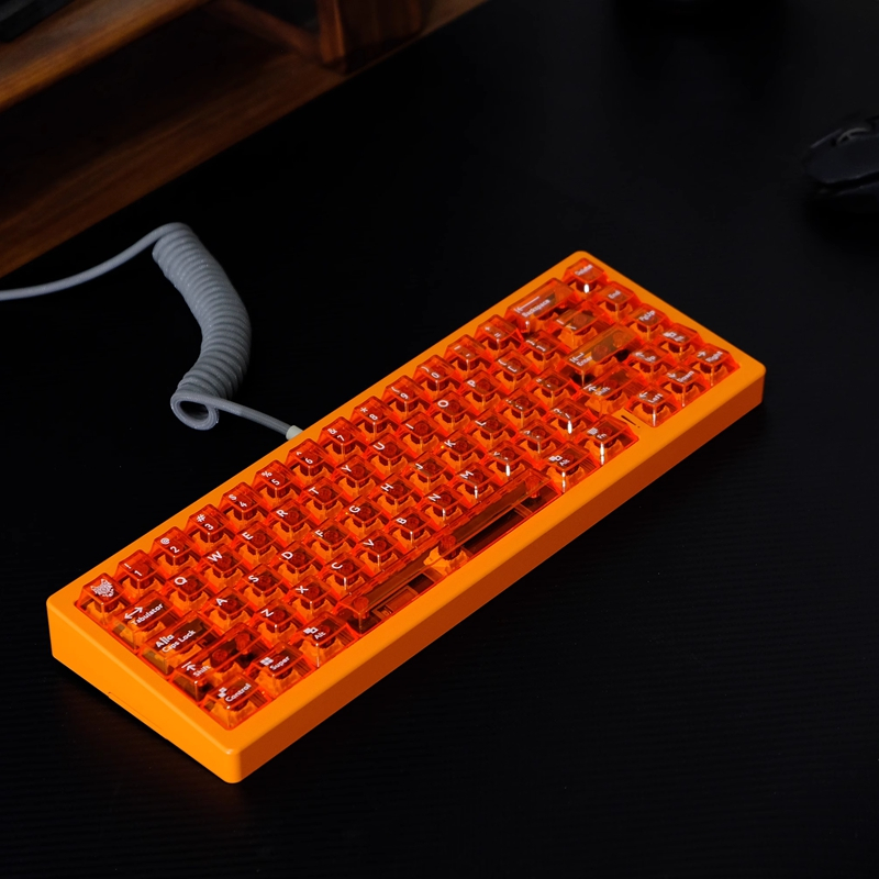 [Chỉ Keycap] Keycap trong suốt màu cam 114 phím Chất liệu PC hồ sơ anh đào cho bàn phím cơ Cherry MX