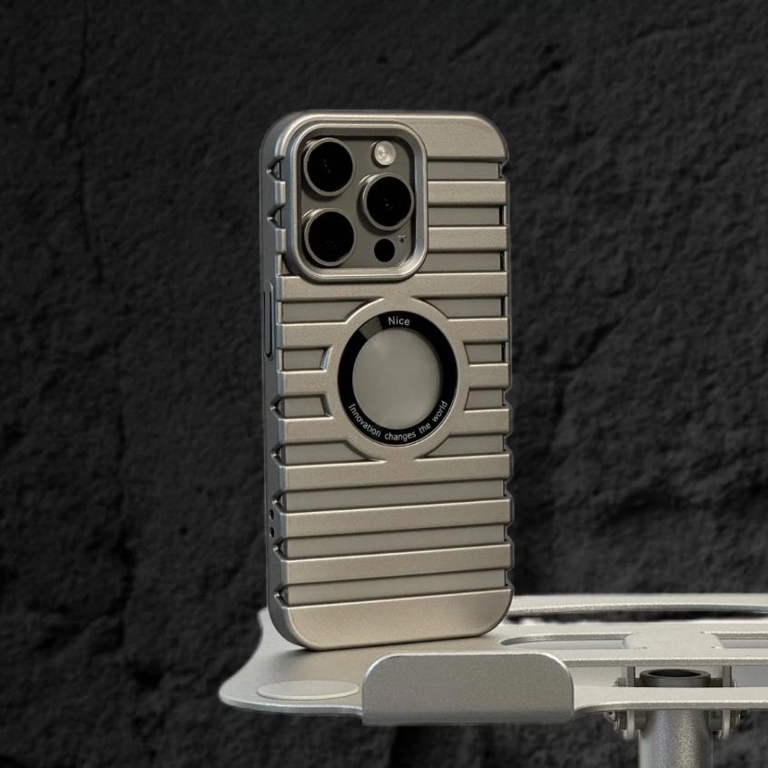 【Stripe heat dissipation/Matte Pc hard case/Gray】ốp lưng compatible for iPhone 11 12 13 14 15 pro max case