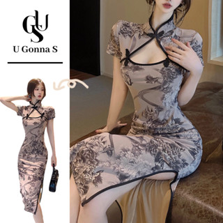  U Gonna S Váy Dài Sườn Xám 2024 Hiện Đại Cho Nữ Có Khe Bên Tay Ngắn Cổ Trung Quốc Bodycon Thanh Lịch Gợi Cảm Thiết Kế Thời Trang Truyền Thống Quần Áo Hoa Bữa Tối Co Giãn P 