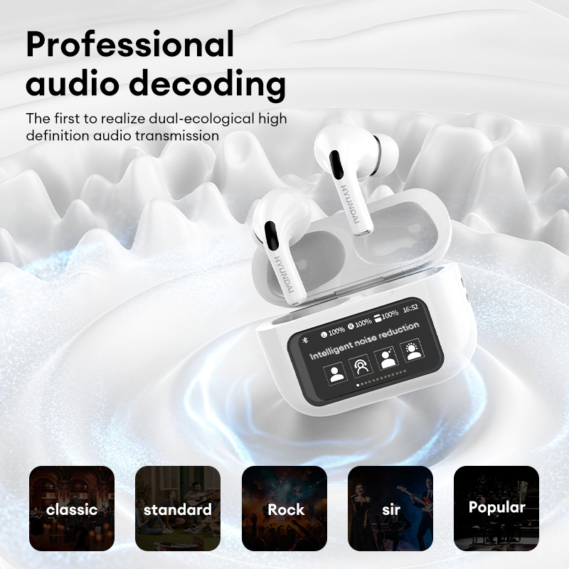 Tai nghe Bluetooth Hyundai HY-Y11  không dây  âm thanh nổi HIFI giảm tiếng ồn cảm ứng thông minh 5.4 | BigBuy360 - bigbuy360.vn