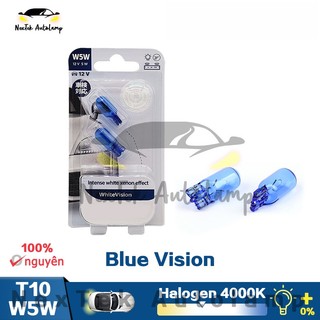 For Philips Blue Vision T10 W5W 12V 5W 4000K Ánh sáng trắng ấm ban đầu Đèn chiếu sáng bên trong xe