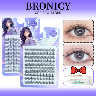 BRONICY Lông Mi Giả 10 Hàng Mi Idol Dày Tự Nhiên Tự Dính Cụm Đơn Mi Giả Anime 11-13mm